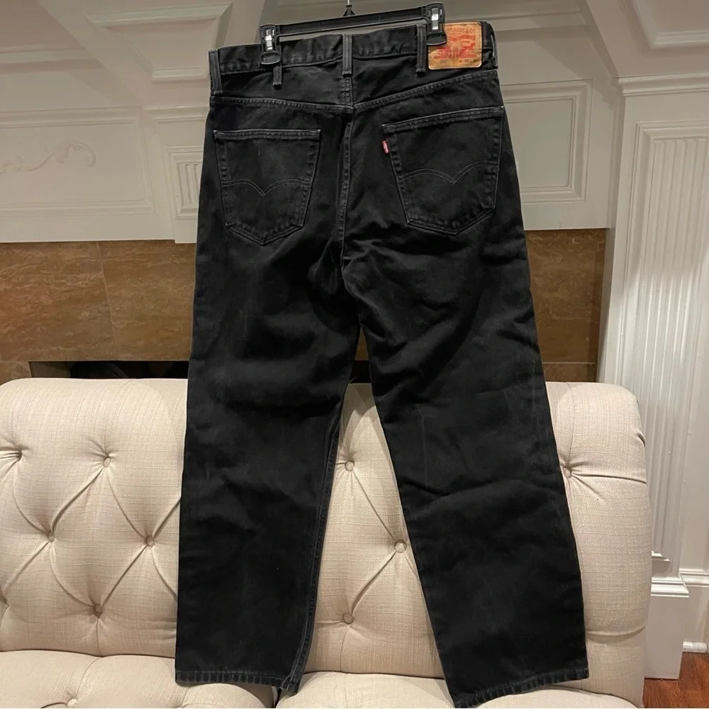 BR:  Levi’s 550 Tapered Relaxed Jeans Black Men’s 38x30 38Wx29.5 Inseam Actual